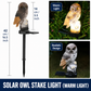 Brown Resin Owl Solar Powered Garden Stake Light - Outdoor Decorative LED Landscape Pathway Night Light