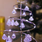 2 Pack Gold & Silver Iron Spiral Crystal Christmas Tree Lamp - Elegant Battery Operated Tabletop Night Light & Ambient Accent LED for Bedroom, Living Room, Birthday & Holiday Decor