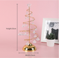 2 Pack Gold & Silver Iron Spiral Crystal Christmas Tree Lamp - Elegant Battery Operated Tabletop Night Light & Ambient Accent LED for Bedroom, Living Room, Birthday & Holiday Decor