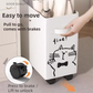 2 Pack Rolling Oxford Fabric Storage Basket with Wheels (Black + White Cat) - 28L Slim Underdesk Storage Bin & Collapsible Laundry Hamper for Office Dorm & Home