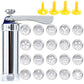 25PCS Mutifunctional Aluminum Alloy Cookie Press Set - DIY Biscuit Maker & Cake Icing Gun with 2-Gear Thickness and 20 Pattern Discs