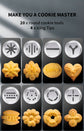 25PCS Mutifunctional Aluminum Alloy Cookie Press Set - DIY Biscuit Maker & Cake Icing Gun with 2-Gear Thickness and 20 Pattern Discs