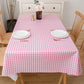 140 x 220 CM Pink Checkered Waterproof & Oil-Proof PVC Tablecloth - Modern Wipeable Rectangular Table Protector, Scratch and Heat Resistant for Indoor & Outdoor Use