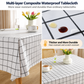 140 x 220 CM Green Checkered Waterproof & Oil-Proof PVC Tablecloth - Modern Wipeable Rectangular Table Protector, Scratch and Heat Resistant for Indoor & Outdoor Use