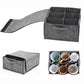 2 Piece Set of Grey Foldable Crockery & Mug Storage Organizer (Holds 8 Plates + 6 Mugs) - Felt Camping & Picnic Dinnerware Storage Box with Handle and Secure Closure
