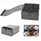 2 Pack Grey Foldable Mug Storage Organizer (Holds 6 Mugs) - Felt Camping & Picnic Dinnerware Storage Box with Handle and Secure Closure