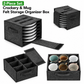 2 Piece Set of Dark Grey Foldable Crockery & Mug Storage Organizer (Holds 8 Plates + 6 Mugs) - Felt Camping & Picnic Dinnerware Storage Box with Handle and Secure Closure