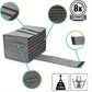 2 Piece Set of Dark Grey Foldable Crockery & Mug Storage Organizer (Holds 8 Plates + 6 Mugs) - Felt Camping & Picnic Dinnerware Storage Box with Handle and Secure Closure