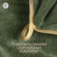 8-Piece Green Luxury Coral Fleece Bath Towel Set - Gold Star Embroidery Ultra Absorbent Soft Plush Towels for Hotel Spa & Bathroom