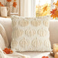 2 PCS Beige Pumpkin Embroidered Cushion Cover (45 x 45cm) - 3D Quilted Mini Pumpkin Decorative Soft Throw Pillowcase for Halloween, Thanksgiving, Sofa and Home Decor