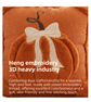 Caramel Pumpkin Embroidered Cushion (45 x 45cm) with Cotton Insert and Removable Cover - 3D Quilted Bow Pumpkin Throw Pillow for Halloween, Thanksgiving and Sofa Decor