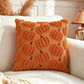 Orange Pumpkin Embroidered Cushion (45 x 45cm) with Cotton Insert and Removable Cover - 3D Quilted Pumpkin Throw Pillow for Halloween, Thanksgiving and Sofa Decor