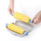 Beige Dual Grid Microwave Corn Cooker (Boxed) - Food Grade Corn Steamer with Lid and 4 Corn Holders, Quick Kitchen Cooking Container for Corn on the Cob