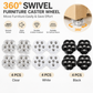 12-Piece Self Adhesive Mini Caster Wheels Set (3 Color x 4 Pack) - 360 Degree Ball Transfer Rollers with 6 Steel Balls, No Drill Furniture Wheels for Storage Boxes and Bins