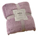 200 x 230cm Mauve Pineapple Grid Plush Sofa Blanket - Soft Thick Flannel Jacquard Throw, Fade Resistent & Machine Washable, Lightweight Travel and Spring Summer Bedding