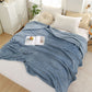 200 x 300cm Blue and Grey Pineapple Grid Plush Sofa Blanket for 3 Seater - Soft Thick Flannel Jacquard Throw, Fade Resistent & Machine Washable, Lightweight Travel and Spring Summer Bedding