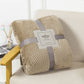 180 x 200cm Khaki Pineapple Grid Plush Sofa Blanket - Soft Thick Flannel Jacquard Throw, Fade Resistent & Machine Washable, Lightweight Travel and Spring Summer Bedding
