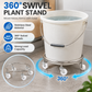 360° Swivel Stainless Steel Plant Caddy with 4 Wheels & 2 Brakes - 26.2cm Round Heavy Duty Mobile Stand, 100kg High Load Capacity for Pots Buckets and Storage