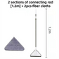 Extendable Triangular Cleaning Mop with 1.2m Stainless Steel Long Handle and 2 Fibre Cloths - 360° Swivel Enlarged Head and Squeegee Edge for Floors, Walls, Glass and Ceilings