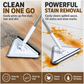 Extendable Triangular Cleaning Mop with 1.2m Stainless Steel Long Handle and 2 Fibre Cloths - 360° Swivel Enlarged Head and Squeegee Edge for Floors, Walls, Glass and Ceilings