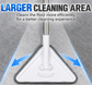 Extendable Triangular Cleaning Mop with 2.2m Stainless Steel Long Handle and 2 Fibre Cloths - 360° Swivel Enlarged Head and Squeegee Edge for Floors, Walls, Glass and Ceilings
