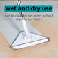 Extendable Triangular Cleaning Mop with 2.2m Stainless Steel Long Handle and 2 Fibre Cloths - 360° Swivel Enlarged Head and Squeegee Edge for Floors, Walls, Glass and Ceilings