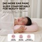 Pink Breathable Ear Hole Pillow for Side Sleepers — Cooling Ice Dot Fabric Hollow Beauty Pillow with 3.5" Center Hole and PP Cotton Fill for CNH & Ear Piercing Protection (17.3 × 12.6 in)