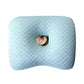Blue Breathable Ear Hole Pillow for Side Sleepers — Cooling Ice Dot Fabric Hollow Beauty Pillow with 3.5" Center Hole and PP Cotton Fill for CNH & Ear Piercing Protection (17.3 × 12.6 in)