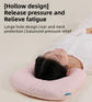 Blue Breathable Ear Hole Pillow for Side Sleepers — Cooling Ice Dot Fabric Hollow Beauty Pillow with 3.5" Center Hole and PP Cotton Fill for CNH & Ear Piercing Protection (17.3 × 12.6 in)