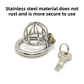 Stainless Steel Male Chastity Cage with 50mm Flat Ring, Lock and 2 Keys - Detachable & Lightweight Metal Chastity Device, Includes Velvet Storage Pouch