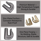 5/16" U-Shaped Forged Weld-On Grab Hook - Heavy Duty Alloy Steel Chain Tow Hook with Galvanised Finish for Trailer Truck Off-Road Recovery Rigging