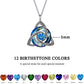 Jun Celtic Knot Heart Shaped Birthstone Necklace for Women - 12 Birth Month Colours Zircon Pendant and Hypoallergenic Stainless Steel Chain with Gift Box