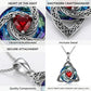 Jun Celtic Knot Heart Shaped Birthstone Necklace for Women - 12 Birth Month Colours Zircon Pendant and Hypoallergenic Stainless Steel Chain with Gift Box