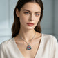 Jun Celtic Knot Heart Shaped Birthstone Necklace for Women - 12 Birth Month Colours Zircon Pendant and Hypoallergenic Stainless Steel Chain with Gift Box