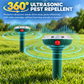 2 Pack Orange Solar Powered Waterproof Snake & Rodent Repeller - Vibration Wave Mole Gopher Deterrent with Buzzer and Ground Stake for Garden Yard Lawn Farm