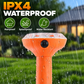 2 Pack Orange Solar Powered Waterproof Snake & Rodent Repeller - Vibration Wave Mole Gopher Deterrent with Buzzer and Ground Stake for Garden Yard Lawn Farm