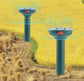 2 Pack Green Solar Powered Waterproof Snake & Rodent Repeller - Vibration Wave Mole Gopher Deterrent with Buzzer and Ground Stake for Garden Yard Lawn Farm