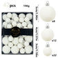 42 Piece White Flocked Christmas Baubles Set - Velvet Finish Tree Ornaments in 3 Sizes with Hanging Loops, Lightweight Festive Decorations in Gift Box