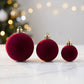 42 Piece Coffee Flocked Christmas Baubles Set - Velvet Finish Tree Ornaments in 3 Sizes with Hanging Loops, Lightweight Festive Decorations in Gift Box