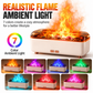 White Flame Effect Aroma Diffuser & Humidifier with Colour Ambient Lighting and Poweroff Protection - 300ml Essential Oil Mist Diffuser for Bedroom Office and Home