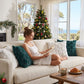 White Christmas Tree Pillow Covers 2 Packs - Soft Faux Fur Jacquard Throw Cushion Covers 45 x 45cm