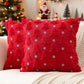 Red Christmas Tree Snowflower Pillow Covers 2 Packs - Soft Faux Fur Jacquard Throw Cushion Covers 45 x 45cm