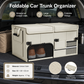 White Car Boot Organiser - Foldable Waterproof Large Capacity Trunk Storage Box, Space Saving Vehicle Cargo Storage for Groceries, Tools and Travel Essentials