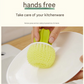 Cactus-shaped nano cleaning brush set with 3 pack yellow replacement heads and Green storage box - PP Material, Non-Scratch Design, Multi-Purpose Kitchen Scrubber for Pots, Pans and Dishes - Space Saving Storage, Easy Grip Ergonomic Shape