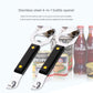 4-in-1 Stainless Steel Bottle Opener and Can Opener - Heavy Duty Beer Opener with Non-Slip ABS Handle, Multi-Purpose Kitchen Gadget for Camping, BBQ, Bar and Home Use