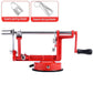 Red 3-in-1 Apple Peeler Slicer and Corer - Manual Hand Crank Fruit Peeling Machine with Strong Suction Base and Stainless Steel Blades,  Kitchen Gadget for Efficient Meal Prep