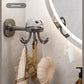 2-pack Beige Octopus Wall Hook Organizer - 360 Degree Rotating Adhesive Kitchen Utensil Holder with 6 Hooks, No Drill Space Saving Storage Rack for Cooking Tools and Towels