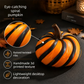 2 Pack 3D Printed Spiral Pumpkin Decoration - Orange and Dark Green Twisted Rib Design, Lightweight Halloween Tabletop Ornament for Autumn Home and Party Decor