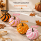 2 Pack 3D Printed Spiral Pumpkin Decoration - Orange and Dark Green Twisted Rib Design, Lightweight Halloween Tabletop Ornament for Autumn Home and Party Decor