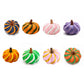 2 Pack 3D Printed Spiral Pumpkin Decoration - Orange and Dark Green Twisted Rib Design, Lightweight Halloween Tabletop Ornament for Autumn Home and Party Decor